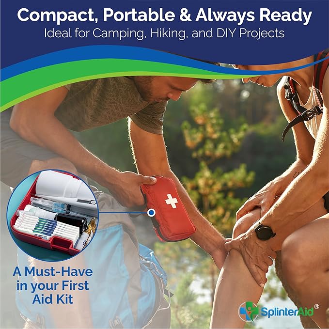 Painless Splinter Removal Kit - 3 Pack | Pull Out Splinters Fast & Easy | Essential First Aid for Home, Travel, Camping, Hiking, Woodworking, DIY & Outdoor Adventures | No Tweezers Needed