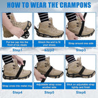 Spikeless Ice Cleats,Anti-Slip Snow Winter Traction Grips Crampoms for Slick Wet Surface Indoor Outdoor Use Ice Shoes Grippers Rubber Tread Overshoes