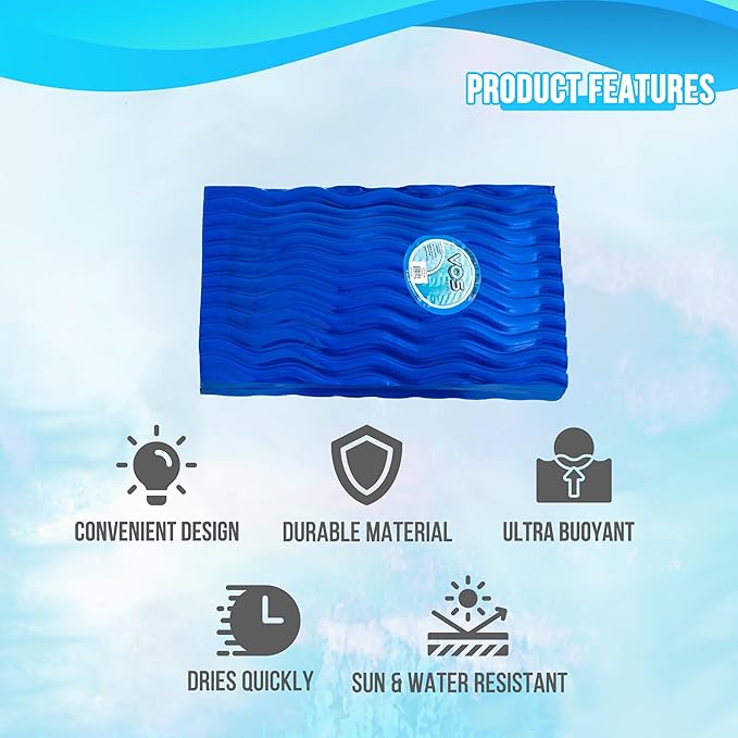 VOS Waterproof Pillow, Lightweight and Comfortable Outdoor Pillows for Beach, Pool, Hiking, Backpacking, Camping, Hunting and Fishing (Blue Rectangle)