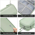 CAAORDKSO Electronic Organizer Bag, Travel Cable Organizer Pouch Electronic Accessories Carry Case, Double Layers Tech Pouch Travel Essentials for Men, Women, Backpack, Business (Mint Green, Large)