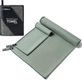 Aegero Camping Towel,2 Pack Microfiber Travel Sports Towel,Quick Dry-Super Absorbent-Ultra Compact-Ultra Soft- Lightweight.Suitable for Gym,Yoga,Trip,Beach, Shower, Backpacking,Pool(Army Green)