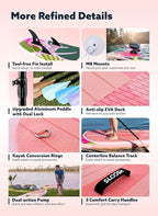 SLOOSH Inflatable Stand Up Paddle Board, 10'6" Inflatable Paddle Boards with Premium Accessories, Non-Slip EVA Deck, Ultra-Light Carry Bag Pump, Meander SUP for Youth & Adults