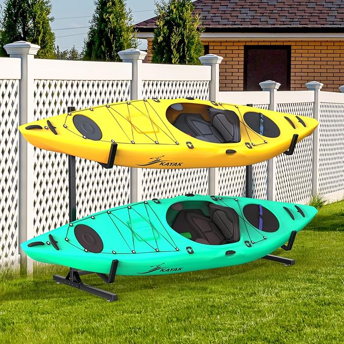 Kayak Rack for Outdoor Storage, Kayak Storage Rack, Adjustable Freestanding Kayak Rack Stand Holder for Paddleboard Surfboard for Indoor, Outdoor