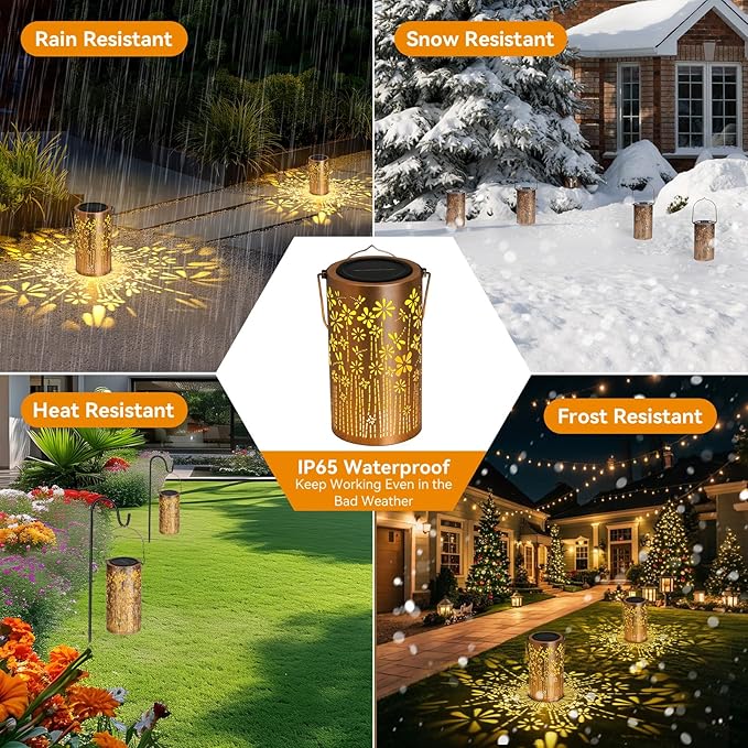 Solar Lantern Outdoor Lamp Waterproof Decorations Garden Decor, Christmas Birthday Gifts for Women, Mom, Grandma Decorative Garden, Yard, Patio, Lawn, Porch - Dragonfly