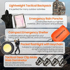 Emergency Survival Kit with First Aid Gears and Supplies - EDC Go Bugout Bag - Get Home Backpack for Camping Outdoor - Tactical Military Molle Pouch Grade - Gift for Man Woman