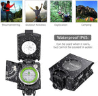 Proster IP65 Compass Hiking Survival - Lensatic Sighting Compass for Camping Navigation, Compass with Clinometer & Carry Bag for Camping Hunting Hiking Geology Activities