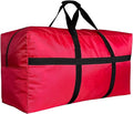 Extra Large Storage Duffle Bag with Zippers and Handles, Big Foldable Duffle Bag for Travel Red 60L