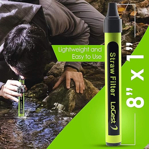 8 Pack Water Filter Straw - Water Purifying Device - Portable Personal Water Filtration Survival - for Emergency Kits Outdoor Activities and Hiking - Water Filter Camping Travel Survival Backpacking