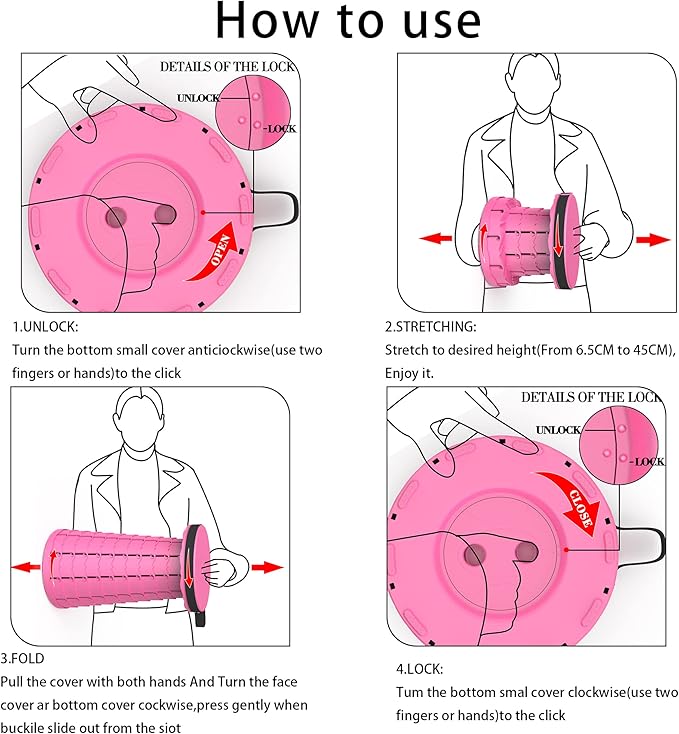 ALEVMOOM Portable Telescoping Collapsible Stool with Cushion & Bag, Retractable Folding Stool for Adults, Lightweight But Sturdy Capacity 440 lbs for Camping Fishing Hiking BBQ