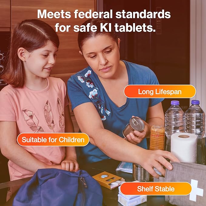 65mg Potassium Iodide Tablets (40 Pack) - Protects Your Thyroid from Nuclear Radiation Exposure