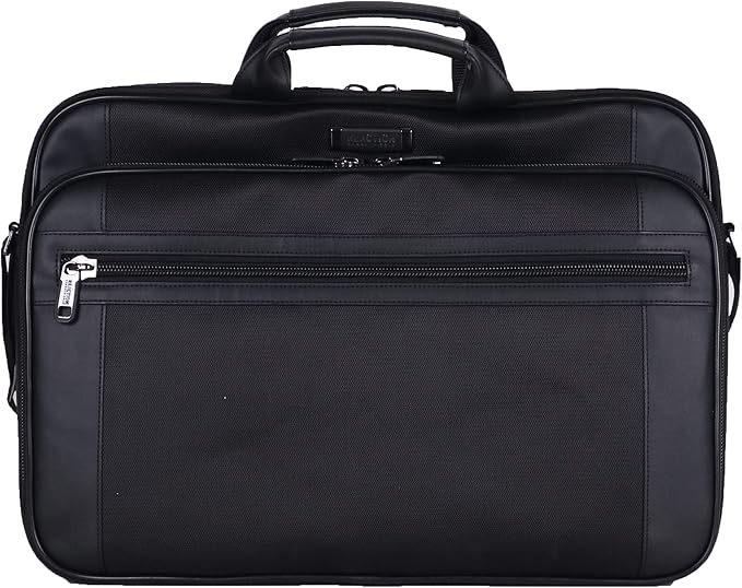 Kenneth Cole Reaction Urban Traveler Slim 18.4" Laptop Sleeve Top Zip Computer Portfolio Bag, Black