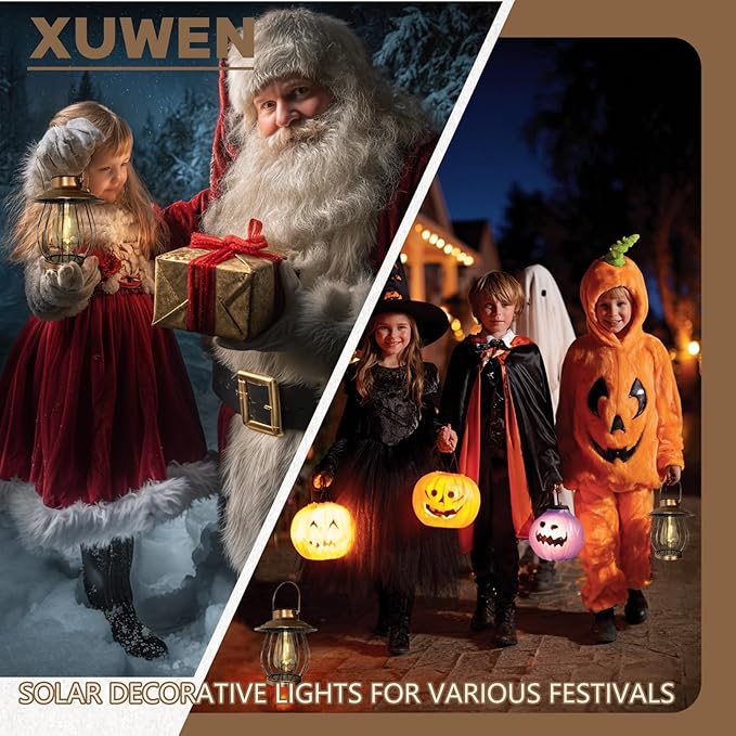 Solar Lanterns Outdoor Waterproof - Outdoor Hanging Lantern with Shepherds Hook, Christmas Halloween Housewarming Gifts for Women Mom Grandma, Lanterns Decorative Outdoor for Yard Patio Backyard Porch