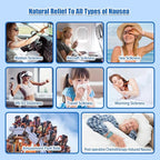 Hion Motion Sickness Bracelets Sea Sickness Wristbands for Motion Sickness/Morning Sickness/Pregnancy Nausea Anti Nausea Wristband Acupressure Nausea Bands Motion Sickness Bands（2Pairs-Bule+Beryl）
