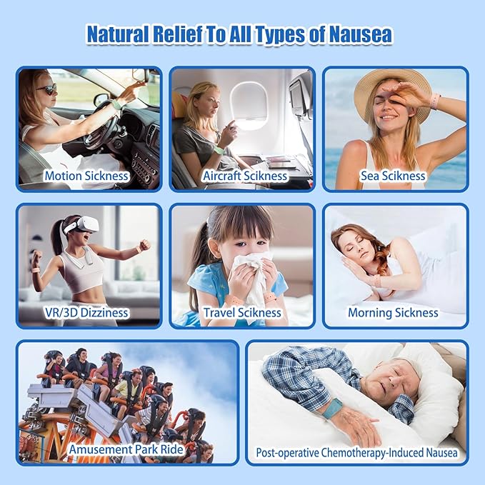 Hion Motion Sickness Bracelets Sea Sickness Wristbands for Motion Sickness/Morning Sickness/Pregnancy Nausea Anti Nausea Wristband Acupressure Nausea Bands Motion Sickness Bands（3Pairs-Pink）