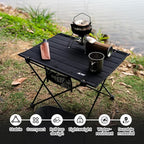 ONETIGRIS CAMPMATE Camping Table Foldable, Lightweight Portable Table Sturdy & Quick Setup, Holds Up to 66 lbs, Perfect for Camping, Hiking, Backpacking, Picnic, Beach, Travel