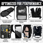 AMERICANPHOENIX 45L Elite Tactical Backpack | 3X Stronger Work & Military Backpack | Water Resistant and Heavy Duty | 3 Day MOLLE Bug Out Bag (Carbon Black)