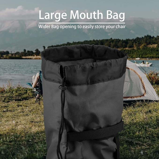 Xxerciz Folding Chair Replacement Bag with Adjustable Shoulder Strap for Coleman, Coastrail, Kijaro, GCI Camping Chair, Gray