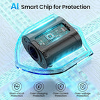 2025 AI Portable Waist Fan 12000mAh with Filter, MAX 17000RPM Powerful 5 Speeds, 40H Cooling, Rechargeable Belt Fan with Power Bank&LED Light, Wearable Shirt Fans Clip On for Outdoor Jobsite Travel