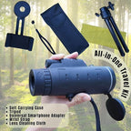 Monoculars for Adults High Powered 10x42 – Compact Waterproof Monocular Telescope with Tripod & Smartphone Adapter – Handheld Mini Pocket Telescope for Bird Watching, Hunting, Hiking, Travel & Gifts