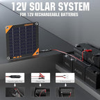 SUNAPEX 5W 12V Solar Panel Battery Charger Maintainer, Portable Waterproof Solar Trickle Charger with Built-in Charge Controller, Cig Plug, Alligator Clips, O-Rings for Car, Truck,Tractor, Boat, etc
