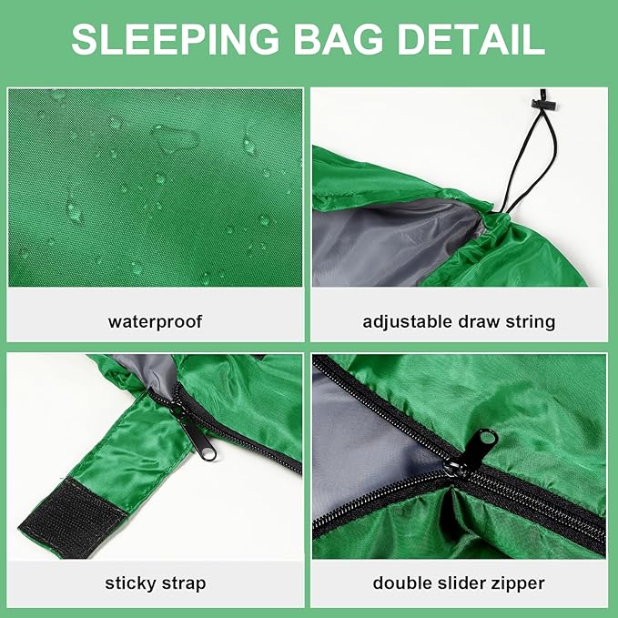 Tudomro 2 Pcs Camping Sleeping Bag for Adults, Lightweight Packable Waterproof Camping Gear Equipment to Keep Warm for Spring Summer Fall Indoor Outdoor Backpacking Hiking Travel