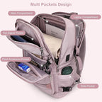 PIJUSHI Travel Backpack for Women Flight Aprroved Carry on Bag Large Casual Luggage Backpack Fit 16 inch Laptop(PE050 Ashen Purple)