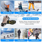 Ice Cleats Snow Traction Cleats for Shoes and Boots Anti Slip Crampons 11 Studs Rubber Walk Traction Grippers Non-Slip Overshoe for Women Men Walking on Snow and Ice