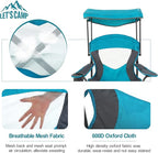 LET'S CAMP Camp Chair with Shade Canopy Folding Camping Chair with Cup Holder and Carry Bag for Outdoor Camping Hiking Beach, Heavy Duty 350 LBS