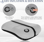 2 Pack Inflatable Travel Camping Pillow with Removable Cover Backpacking Blow up Neck Air Pillow Compressible for Lumbar Support Travel Hiking(Dark Grey)
