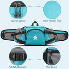Fanny Pack Waist Bag with Water Bottle Holder for Men Women Running Hiking Travel Dog Walking Workout Cycling Outdoor (Turquoise Blue)