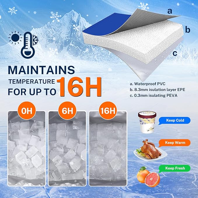 Dreizack Kayak Cooler Behind Seat, Waterproof Cooler for Kayaking,Paddle Board Cooler Compatible with Lawn-Chair Seat Kayak Accessories Cooler Bag Kayak Cooler Tow Behind for Camping Fishing