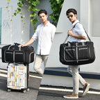 Dimayar 85L Travel Duffle Bag for Men Women - Foldable Duffel Bag with Shoes Compartment - Overnight Bags Waterproof & Tear Resistant(Black)