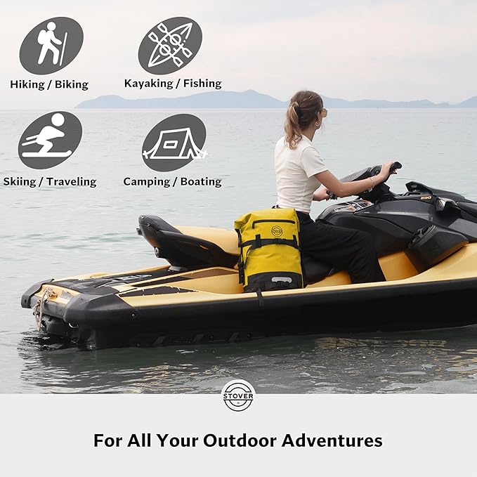 STOVER 5/10/25/30/40/55L Waterproof Backpack- Floating Dry Bag for Kayaking, Travel, Beach, Hiking, & Camping, Men/Women