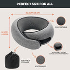 Travel Pillow uses Memory Foam to Support Neck Comfort, car Travel, Compact,Airplane Sleep Pillow Gray