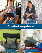 WISIMMALL Gel Seat Cushion, Portable Travel Cushion for Long Sitting, Thick & Foldable, 14.5" x 10.5" Large Size Chair Seat Cushion for Office Chair Car Wheelchair, Relief Sciatica Coccyx Pain