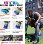 2025 2PCS Upgraded Collapsible Stool Thickened Set, Portable Stool Folding Stools, Foldable Chair for Camping Fishing Hiking BBQ and Outdoor Activities - Max 500lbs (Rainbow)