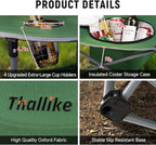 Portable Lightweight Folding Camping Table - Collapsible Foldable Picnic Camp Table with Cooler 4 Enlarged Upgraded Cup Holders and Carry Bag for Tailgating Beach BBQ RV Hiking Party Travel