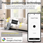 Wallet Tracker (Both iOS and Android) IP68 Bluetooth Smart Finder Card GPS Tracker for Bags Passport Works with Apple Find My (Apple MFi Certified) & Google Find My Device - Wireless Charging