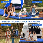 Camping Sleeping Pad,5.5" Extra Thick Inflatable Sleeping Pads with Pillow Built-in Foot Pump Sleeping Mat Compact for Camping, Backpacking, Hiking,Traveling Tent