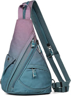 KL928 Canvas Sling Bag - Small Crossbody Backpack Shoulder Casual Daypack Rucksack for Men Women(Large Version)