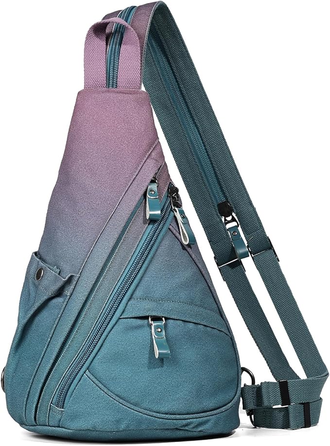 KL928 Canvas Sling Bag - Small Crossbody Backpack Shoulder Casual Daypack Rucksack for Men Women(Large Version)