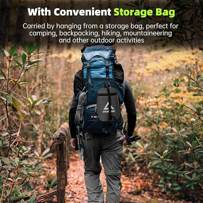 Hammock Underquilt for Camping Hammock - Black - Full Length Camping Quilt for Lightweight Soft Warm 3-4 Seasons 41-68°F, for Hiking Backpacking Traveling Beach (Hold Up to 500lbs)