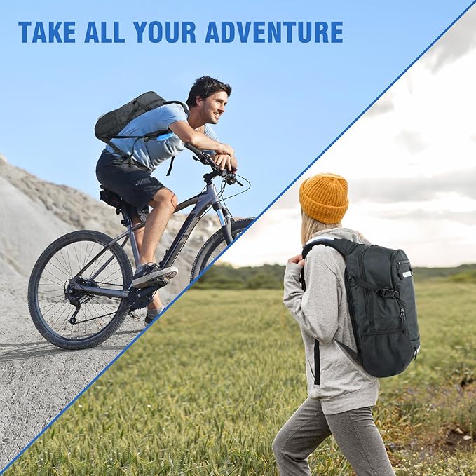 Zavothy 18L Multipurpose Hiking Backpack with 3L Water Bladder – Durable Hydration Backpack with Insulated Bladder Compartment, Hidden Helmet Holder & Rain Cover – for Hiking, Commuting, and Camping