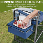 Folding Camping Chair, Heavy Duty Chairs for Adult, Directors Chair, Folding Beach Chair, Oversized Portable Camping Chair with Side Table and Cooler, 400lbs Capacity for Beach, Fishing, Trip, Picnic