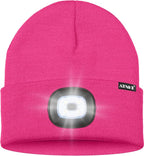 ATNKE LED Lighted Beanie Hat,USB Rechargeable 4 LED Running Headlamp Bright Cap with The Light Gifts for Men and Women