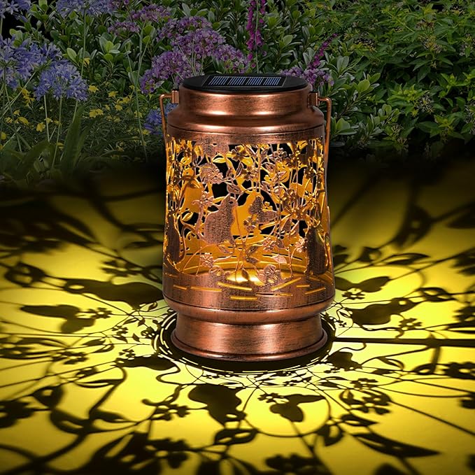 Solar Lanterns Outdoor Waterproof, Cat Garden Decor for Yard Porch Lawn Patio Pathway, Hanging Solar Lights Birthday Gifts for Women Mom Grandma Sister Friend