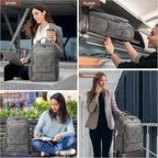 Leather Backpack for Women, Fits 15.6 Inch Laptop, Soft Vegan Leather Backpack for Travel and Daily Use, Grey