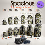 Earth Pak Waterproof Dry Bag - Roll Top Waterproof Backpack Sack Keeps Gear Dry for Kayak with Waterproof Phone Case