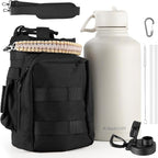 KXIAOCHEN Insulated Water Bottle, Stainless Steel Water Bottle, 2 Lids (Straw and Handle Lid),Wide Mouth Metal Water Bottles Keep Hot and Cold, Double Walled, Thermo Mug, Metal Canteen