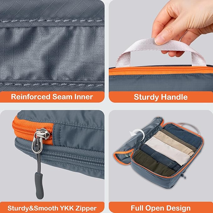 Cipway Compression Packing Cubes, Ultralight Luggage Organizer Bags, Travel Essentials for Carry on Suitcase (3 Piece,Gray)